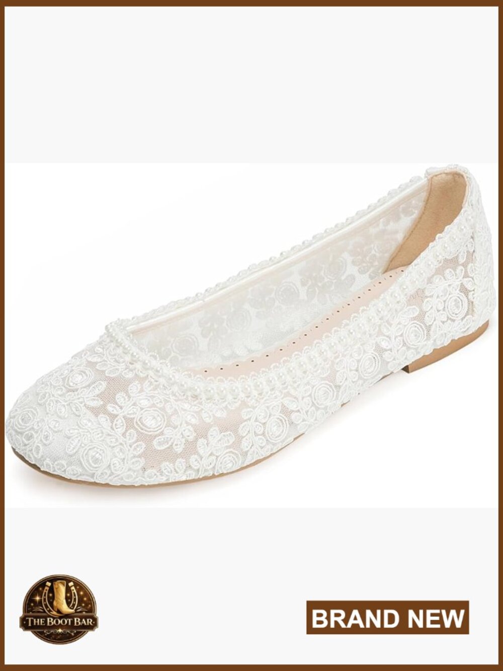 Ivory Lace Pearl Flat Wedding Shoes Elegant Bridal Flats Comfortable